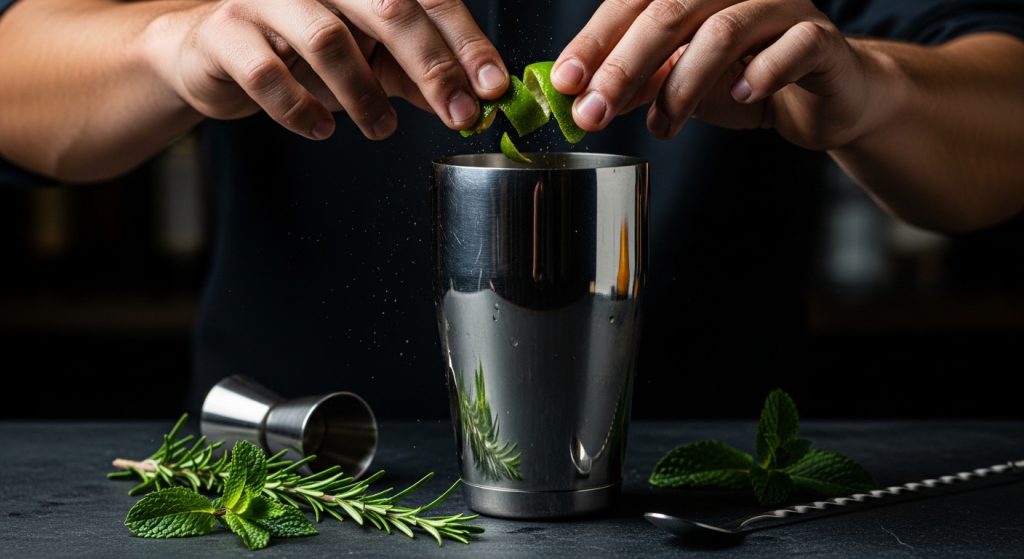 bartender crafting drink